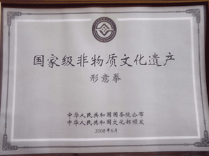 Xingyiquan Certificato Tesoro Cinese